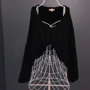 Copped knitted sweater